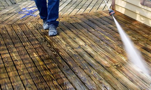 powerwash wooden deck